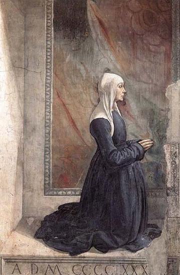 GHIRLANDAIO, Domenico Portrait of the Donor Nera Corsi Sassetti Norge oil painting art